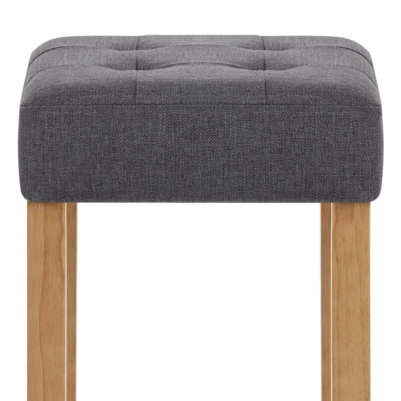 Tabouret de bar Chêne Tissu - Oliver Gris Foncé