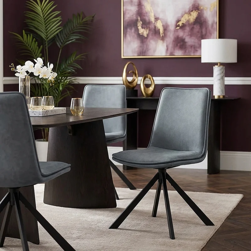 Chaise Faux Cuir - Genesis Bleu