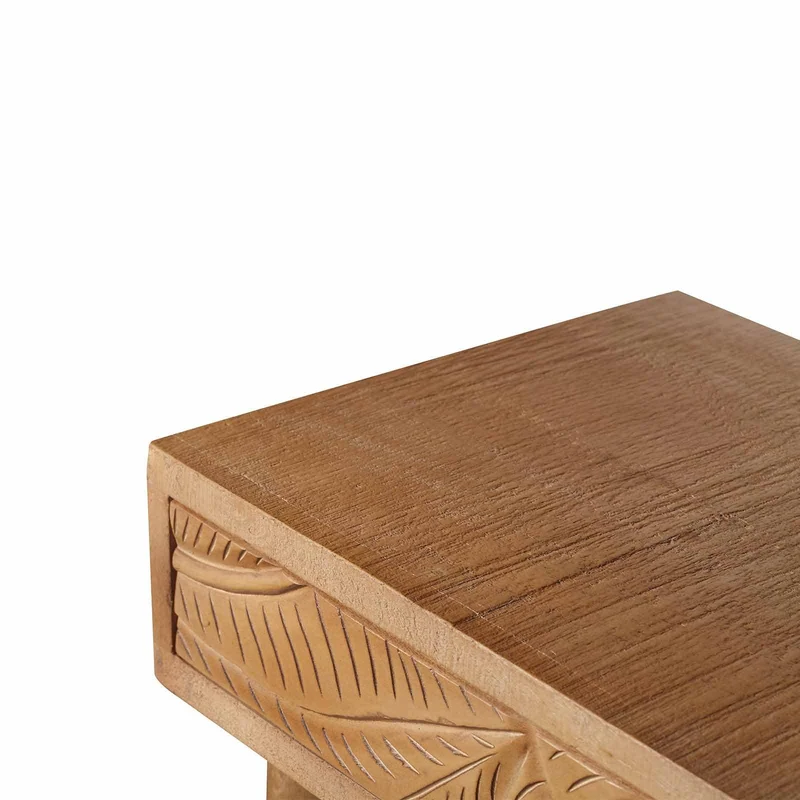 Console sculptée 2 tiroirs en bois massif manguier - Floria
