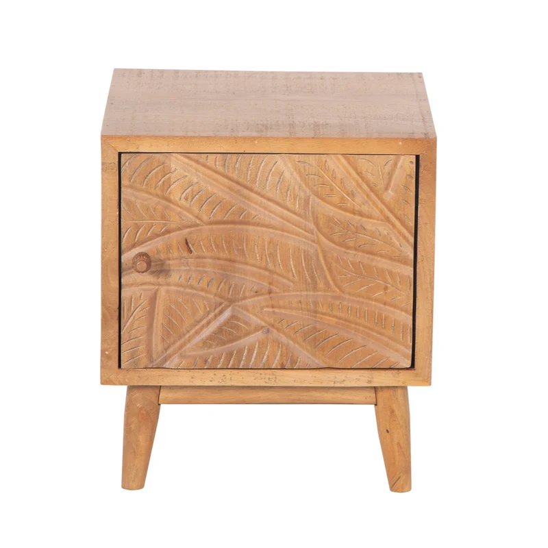 Chevet droit sculpté en bois massif manguier - Floria