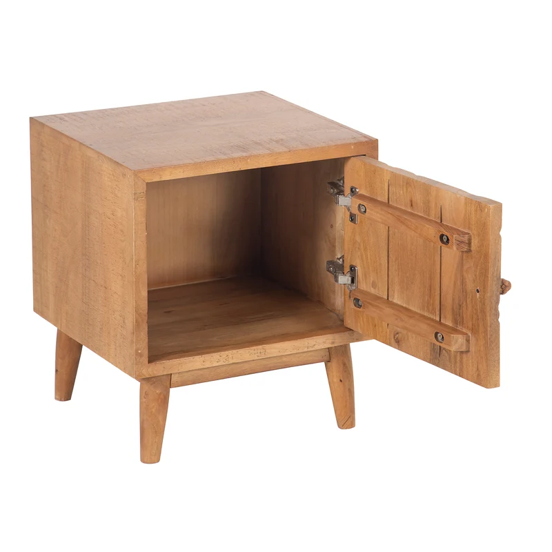 Chevet droit sculpté en bois massif manguier - Floria