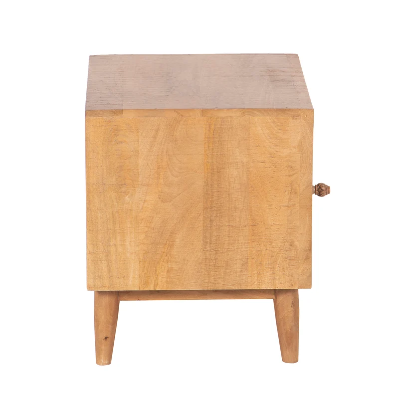 Chevet droit sculpté en bois massif manguier - Floria
