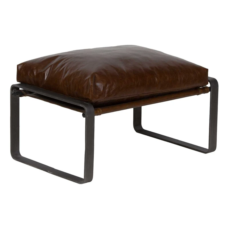 Damo Pouf Brun | Leather