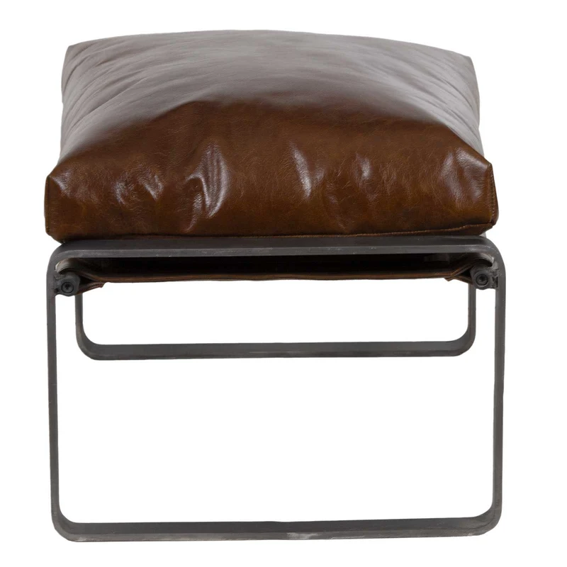 Damo Pouf Brun | Leather