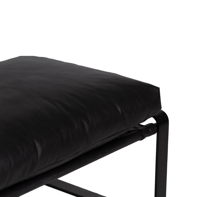 Damo pouf noir | Cuir