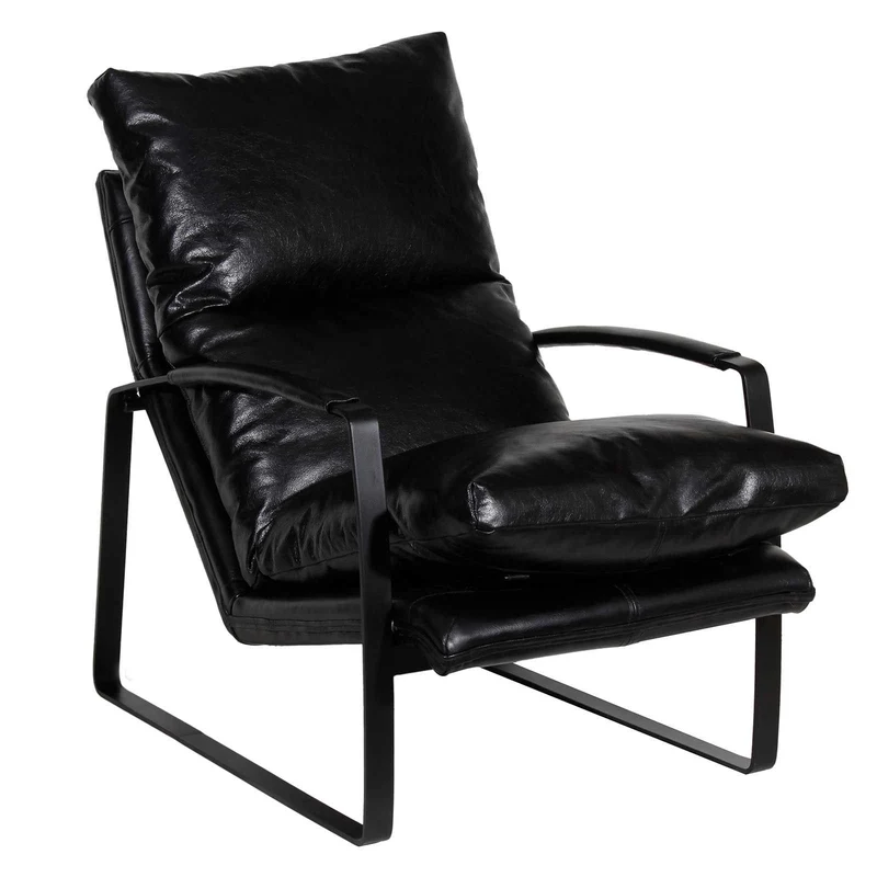 Damo Fauteuil Noir | Leather