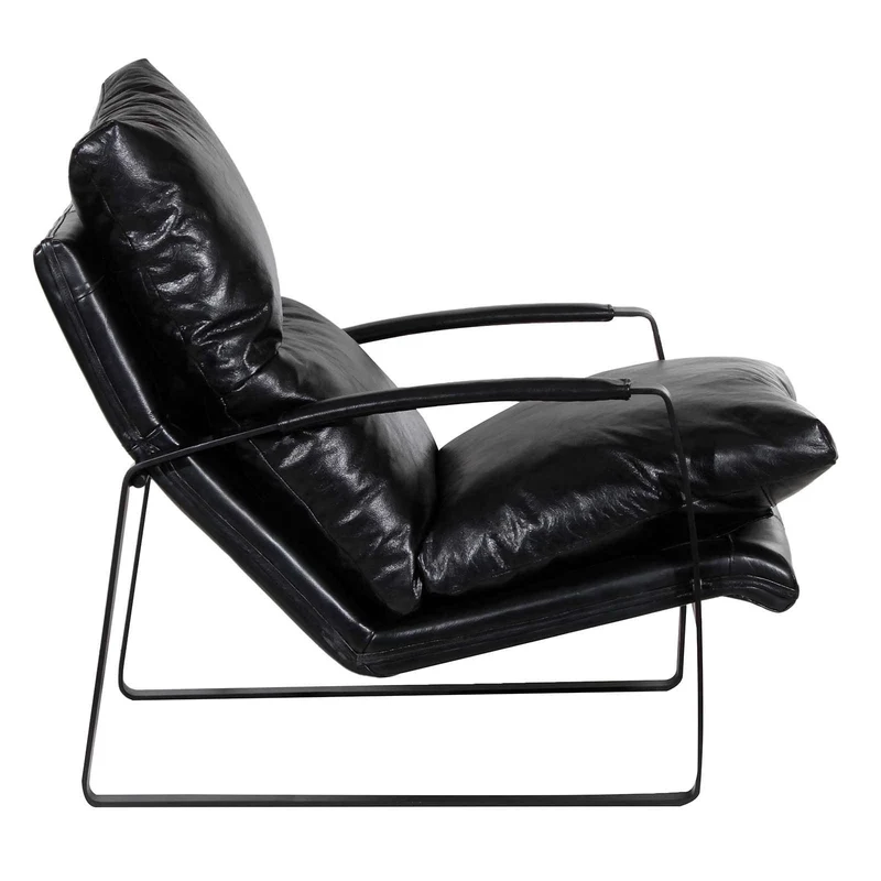 Damo Fauteuil Noir | Leather
