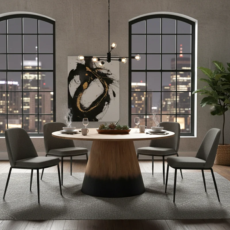 Table de repas ronde 140 cm | Acacia Dimona
