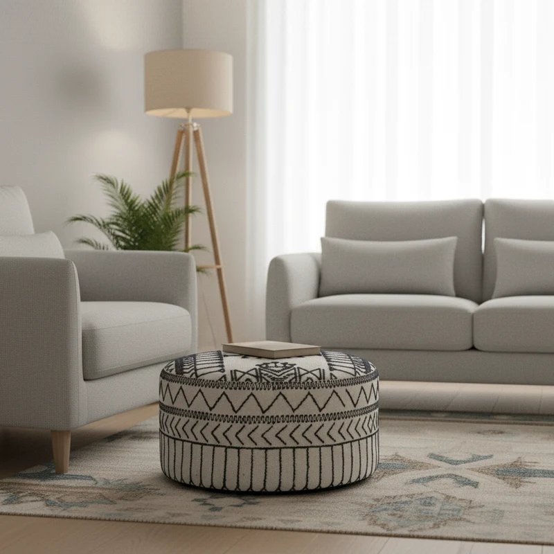 Pouf tribal rond 90 cm