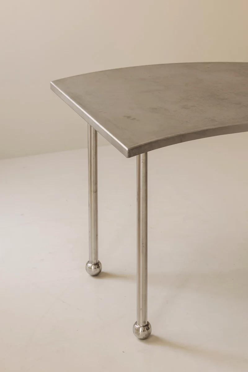 Postmodern Steel Free-Form Dining Table, France 1980s