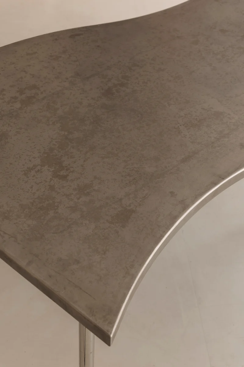 Postmodern Steel Free-Form Dining Table, France 1980s