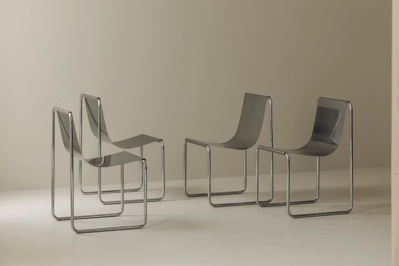 Very rare set of four dining chairs by Patrick Gingembre, France 1960s