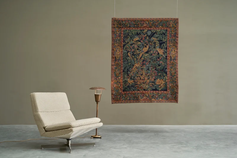 Mid-Century Wall Tapestry with Birds, Belgium, 1960s
