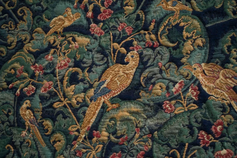 Mid-Century Wall Tapestry with Birds, Belgium, 1960s
