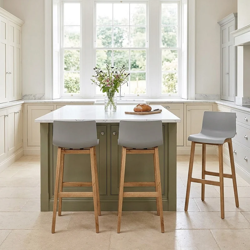 Tabouret de Bar Résine Bois - Haut Drift Gris