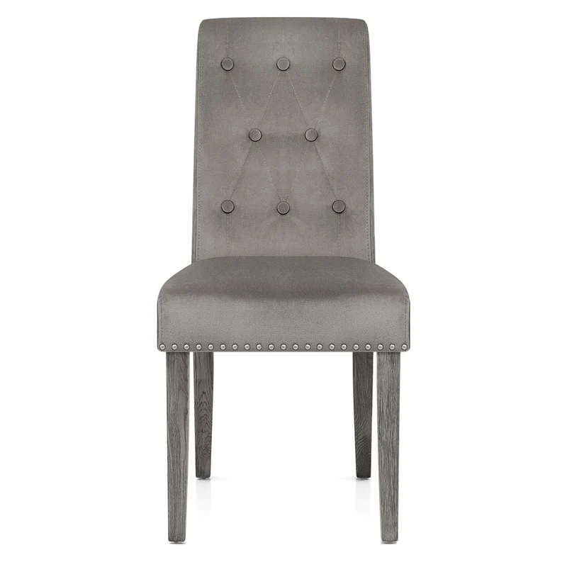 Chaise velours bois - Moreton Gris