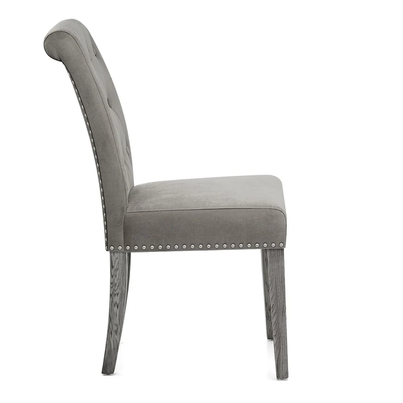 Chaise velours bois - Moreton Gris