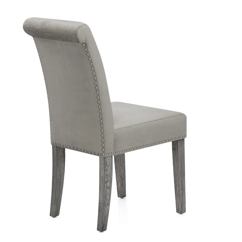 Chaise velours bois - Moreton Gris