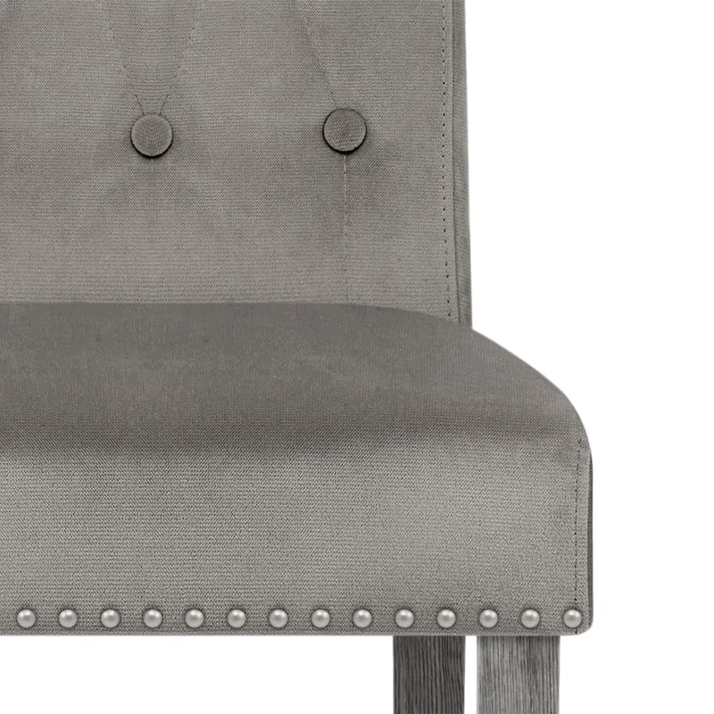 Chaise velours bois - Moreton Gris