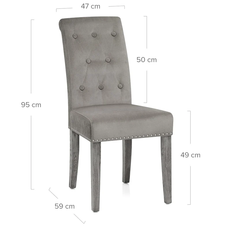 Chaise velours bois - Moreton Gris