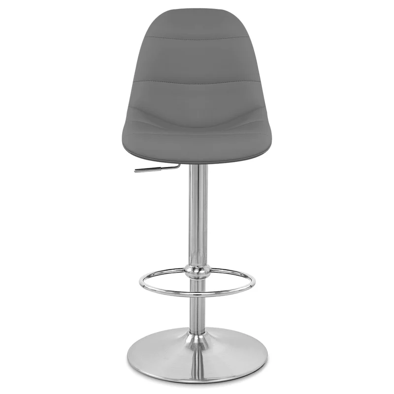 Chaise de Bar Faux Cuir Chrome Brossé - Ferrero Gris