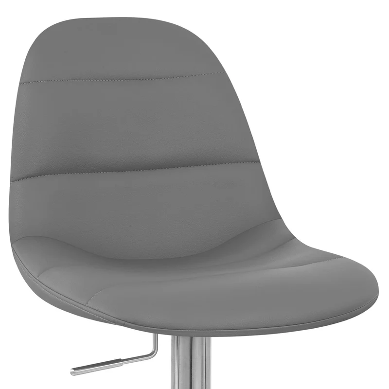 Chaise de Bar Faux Cuir Chrome Brossé - Ferrero Gris