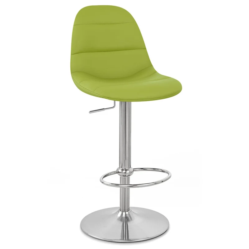 Chaise de Bar Faux Cuir Chrome Brossé - Ferrero Vert