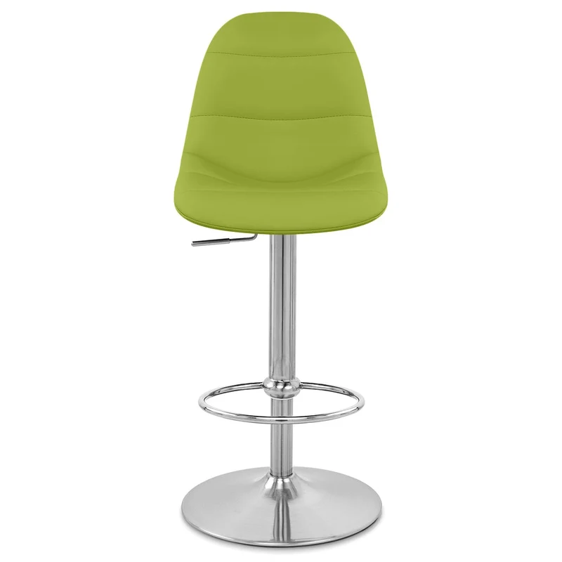 Chaise de Bar Faux Cuir Chrome Brossé - Ferrero Vert