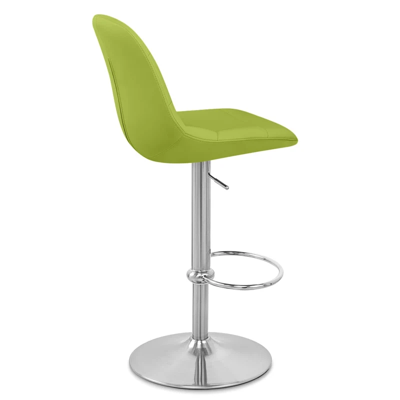 Chaise de Bar Faux Cuir Chrome Brossé - Ferrero Vert