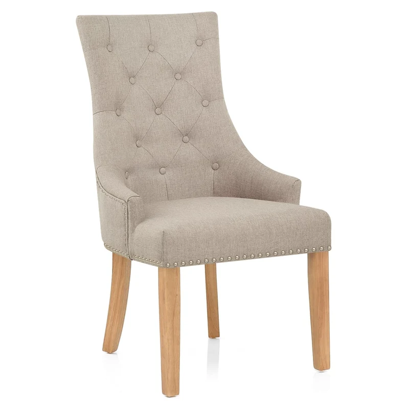 Chaise Chêne Tissu - Ascot Taupe