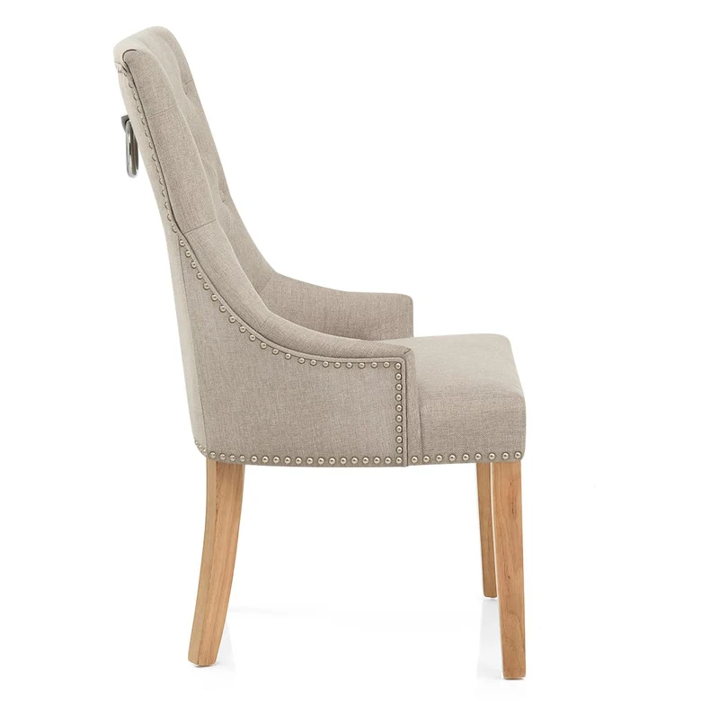 Chaise Chêne Tissu - Ascot Taupe