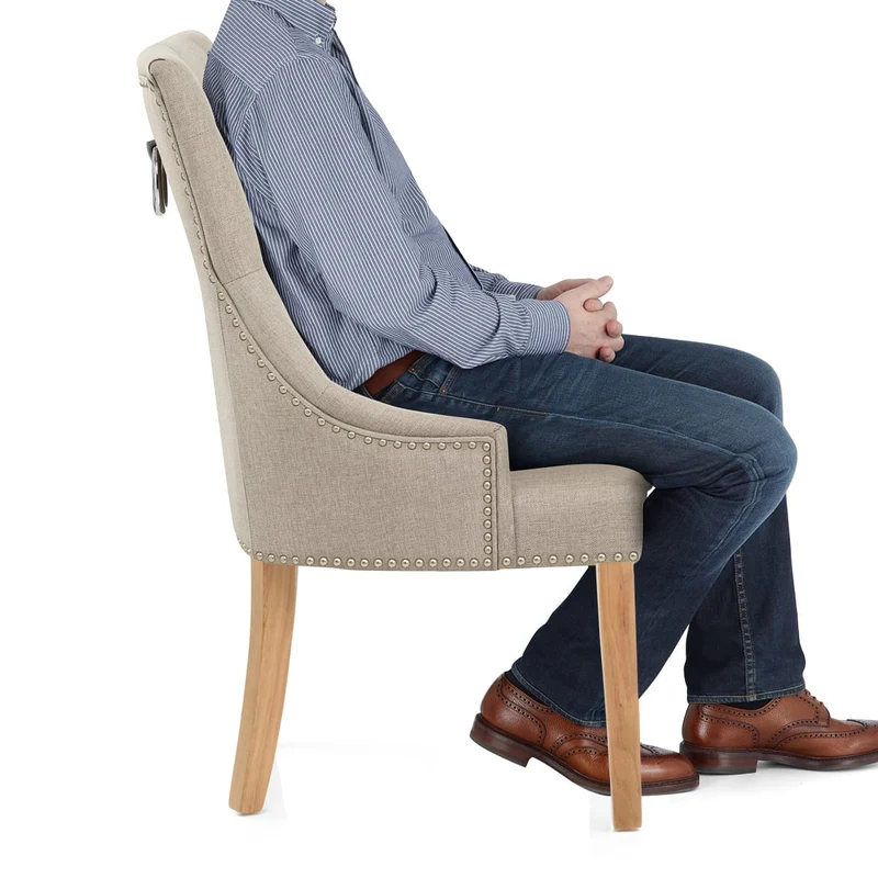 Chaise Chêne Tissu - Ascot Taupe