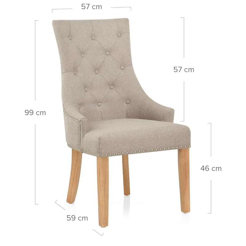 Chaise Chêne Tissu - Ascot Taupe