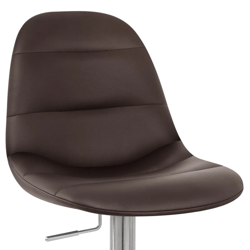 Chaise de Bar Faux Cuir Chrome Brossé - Ferrero Marron
