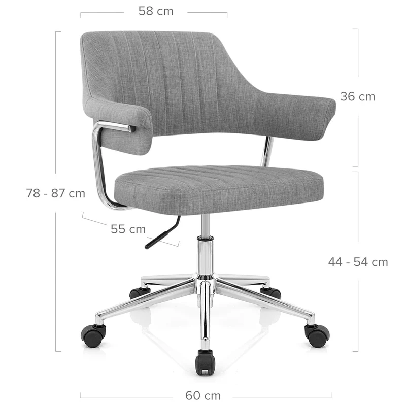 Chaise de Bureau Tissu - Skyline Gris