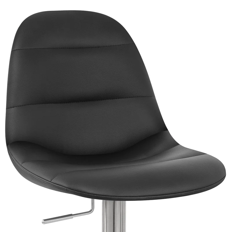 Chaise de Bar Faux Cuir Chrome Brossé - Ferrero Noir