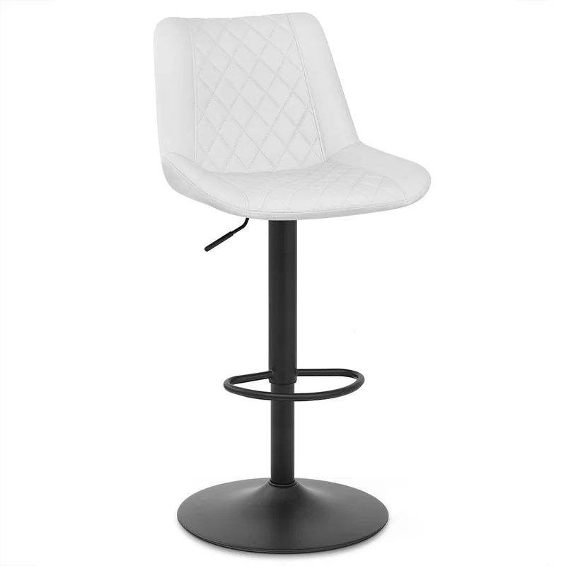 Tabouret de Bar Faux Cuir - Faro Blanc