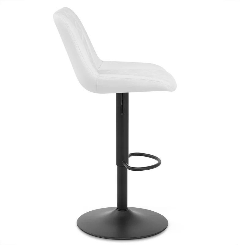 Tabouret de Bar Faux Cuir - Faro Blanc