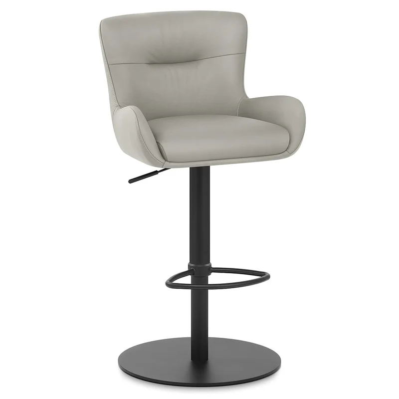 Tabouret Cuir Véritable - Faraday Gris