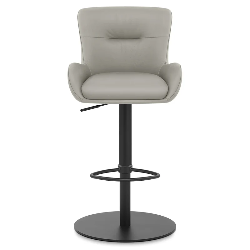 Tabouret Cuir Véritable - Faraday Gris