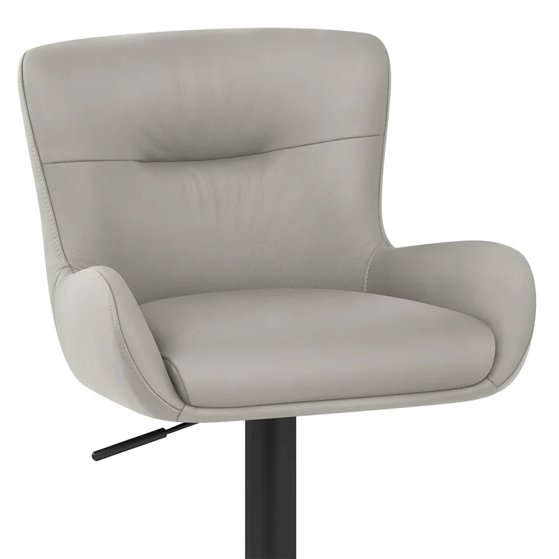 Tabouret Cuir Véritable - Faraday Gris