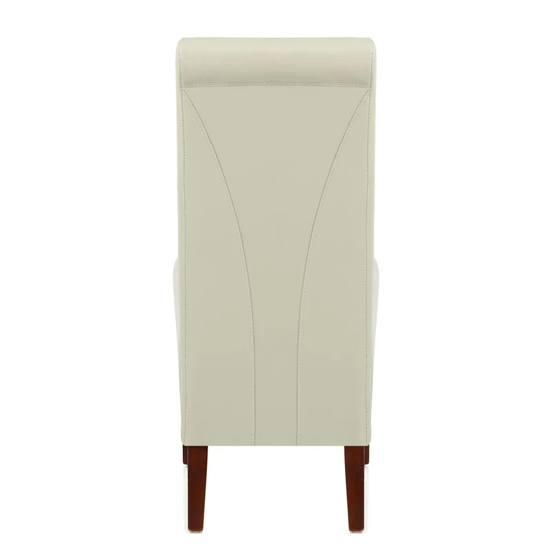 Chaise Bois Cuir Croûté - Carlo Noyer Crème