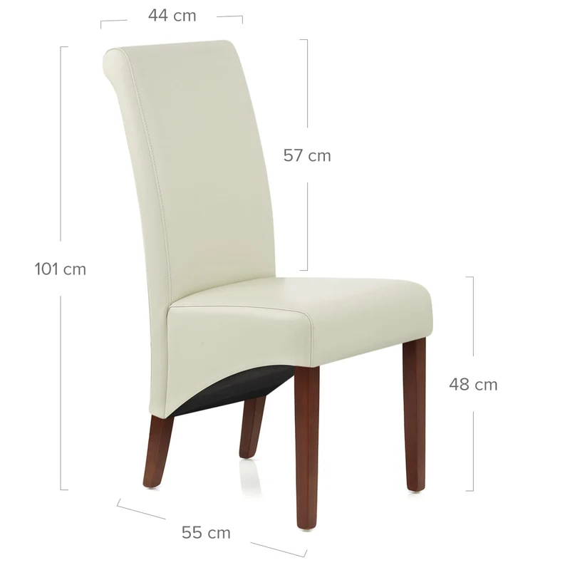 Chaise Bois Cuir Croûté - Carlo Noyer Crème