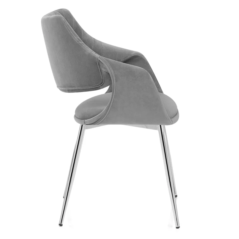 Chaise Chrome Velours - Fairfield Gris