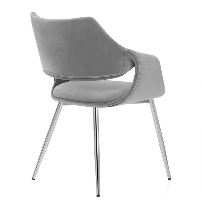 Chaise Chrome Velours - Fairfield Gris