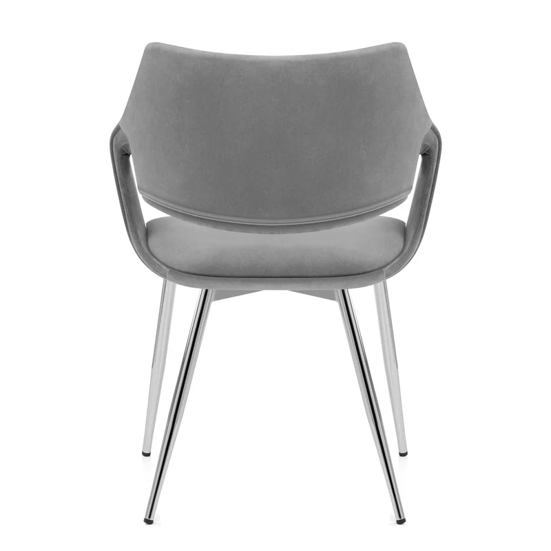 Chaise Chrome Velours - Fairfield Gris