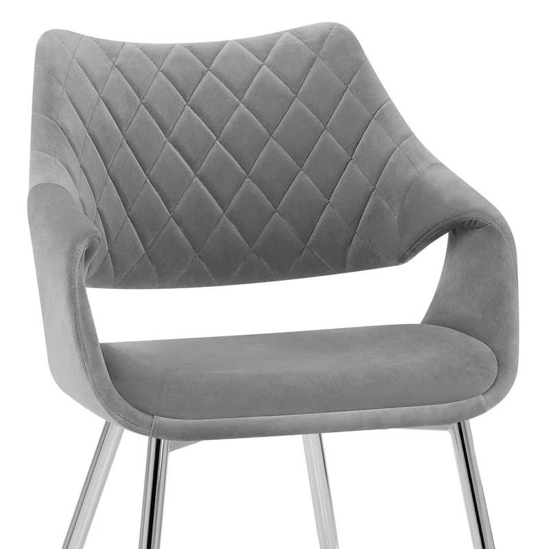 Chaise Chrome Velours - Fairfield Gris