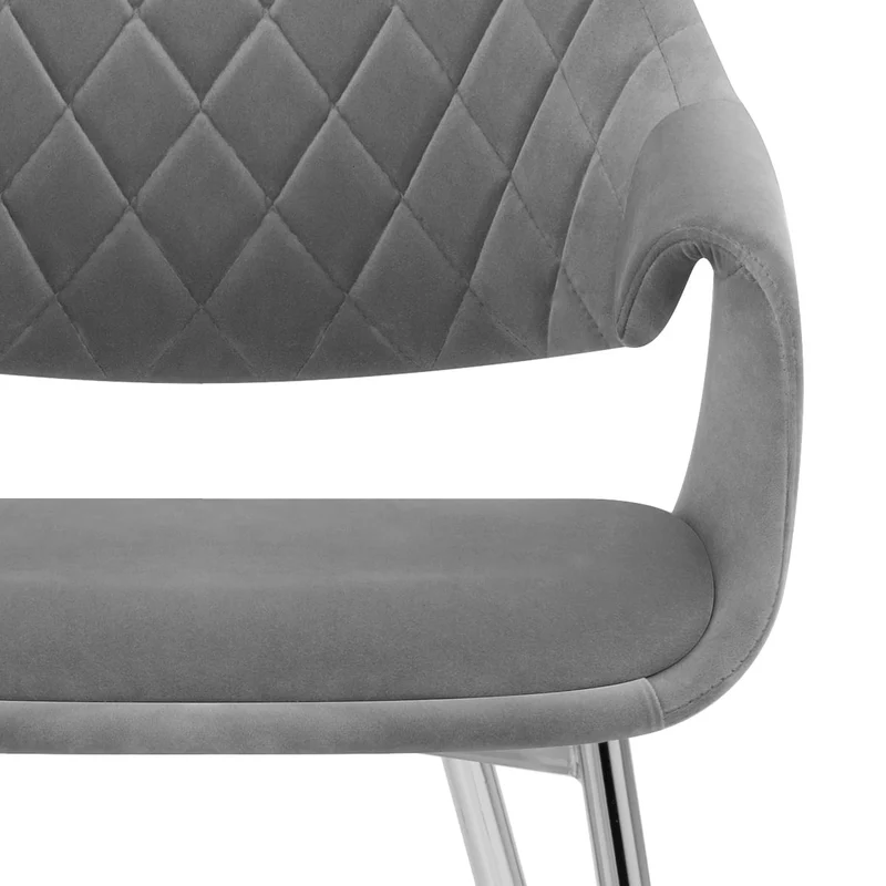 Chaise Chrome Velours - Fairfield Gris