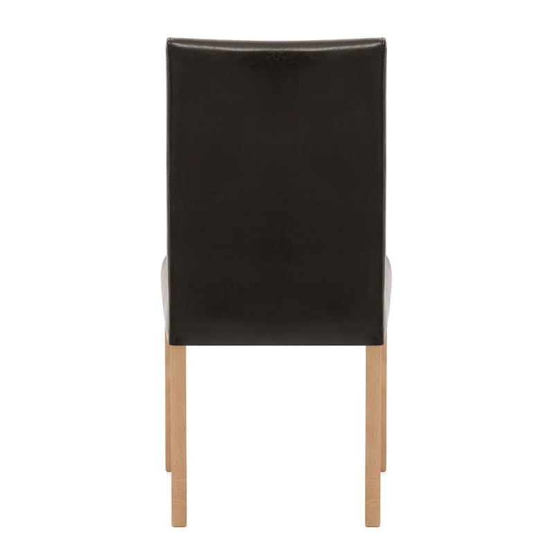 Chaise Cuir Croûté Bois - Chicago Chêne Marron