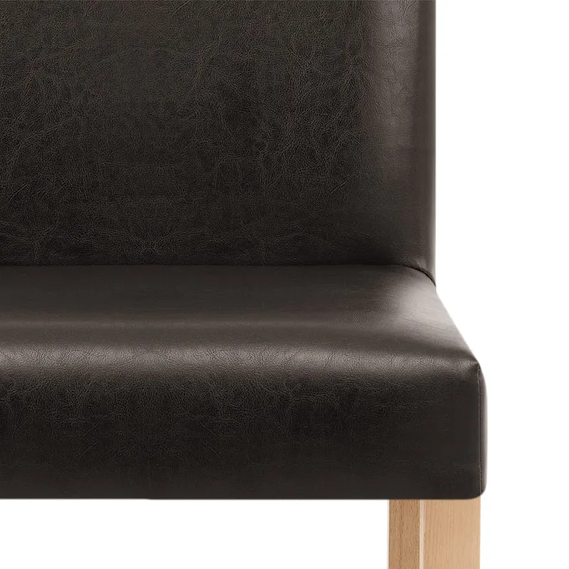Chaise Cuir Croûté Bois - Chicago Chêne Marron